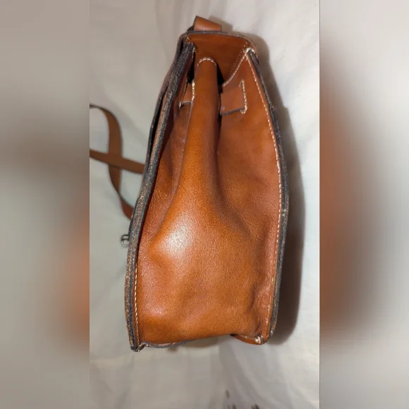 Patricia Nash Heritage Cadiz Leather Satchel Crossbody Bag VGUC Brown - Picture 7 of 14